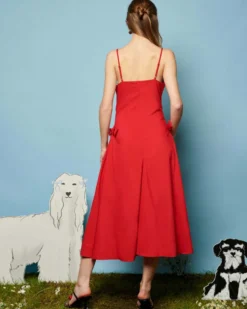 Minnie Bow Cami Dress - Carmin Red
