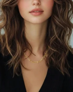 Mixed Link Paperclip Necklace
