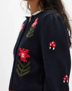 Nonna Knit Cardigan - Midnight Bloom Combo