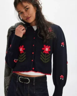 Nonna Knit Cardigan - Midnight Bloom Combo