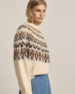 Nordic Pattern Knit Sweater - Ivory Mix