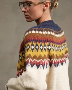 Nordic Pattern Toggle Knit Cardigan