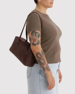Nylon Bowler Bag - Coffee