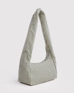 Nylon Meringue Bag - Sage Stripe