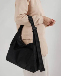 Nylon Shoulder Bag - Black