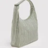 Nylon Shoulder Bag - Sage Stripe