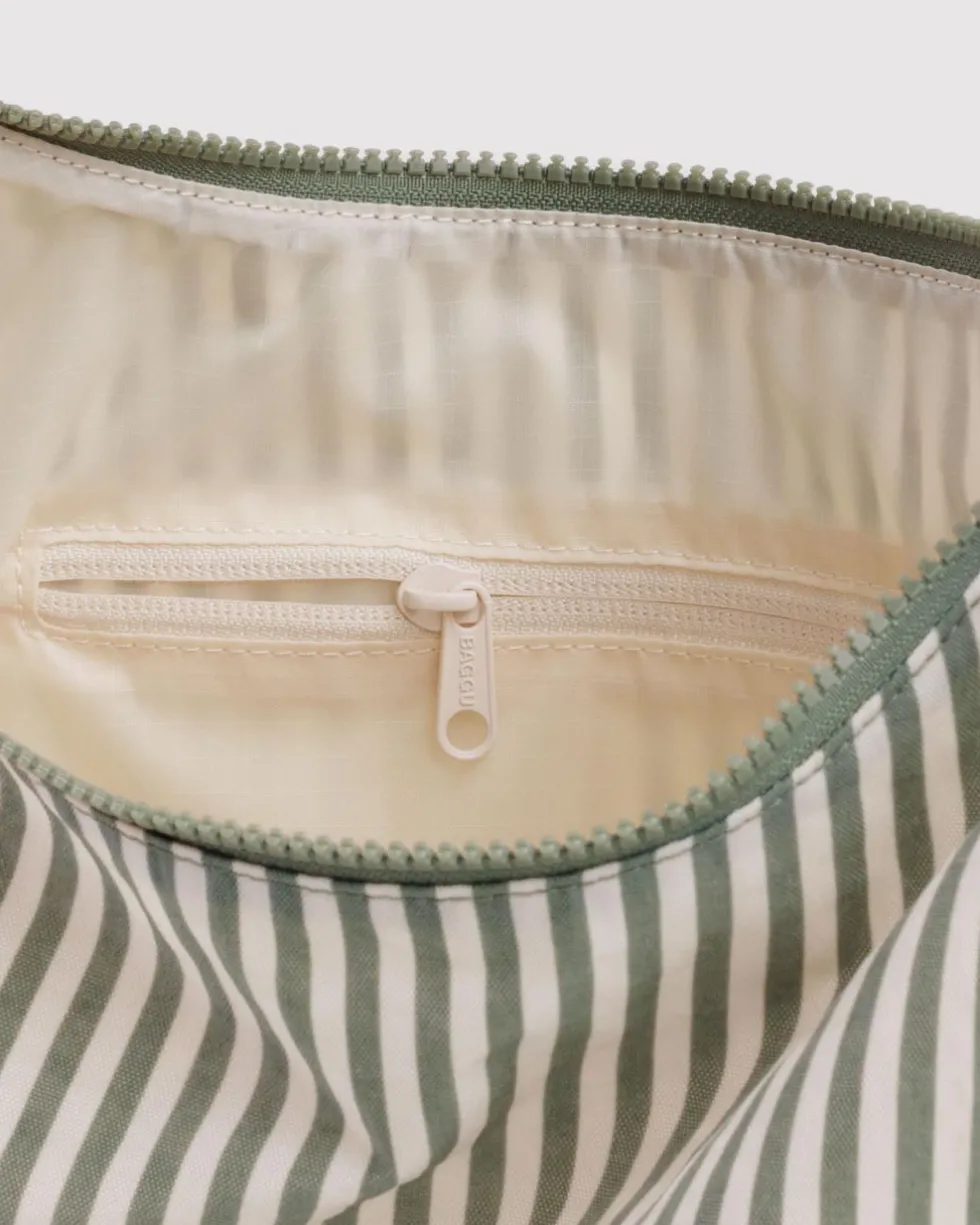 Nylon Shoulder Bag - Sage Stripe