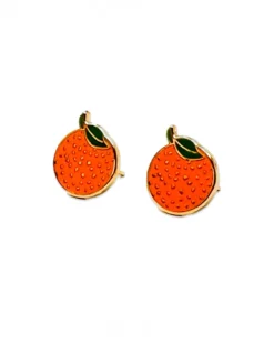 Orange Enamel Earrings