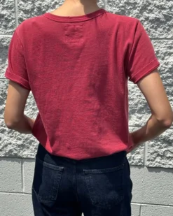 Organic Cotton Vintage Boy Tee - Crayon Red