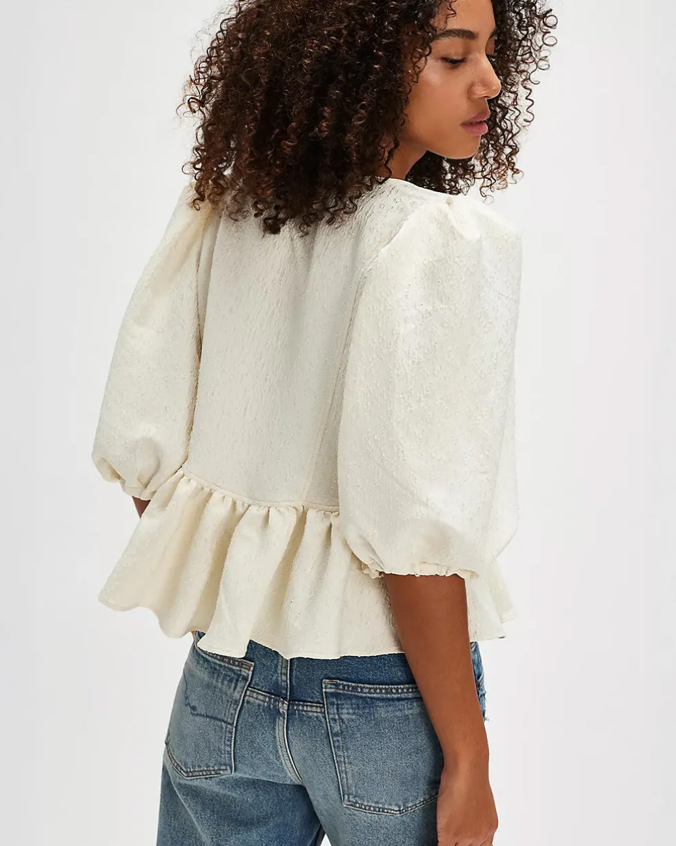 Pamela Bow Top - White Alyssum