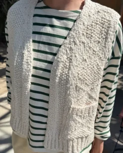 Papa Cotton Vest - Naturel