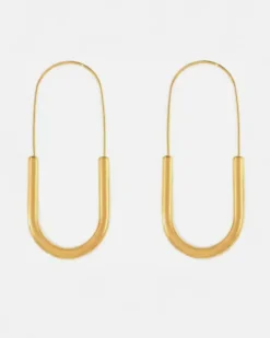 Paperclip Hoop Earrings - Gold