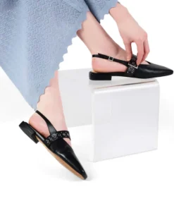 Pearl Slingback Ballet Flat - Black