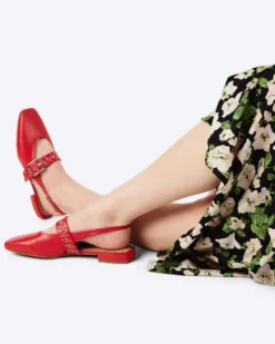 Pearl Slingback Ballet Flat - Cherry