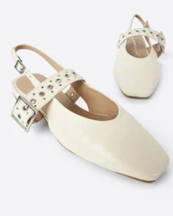 Pearl Slingback Ballet Flat - Creme