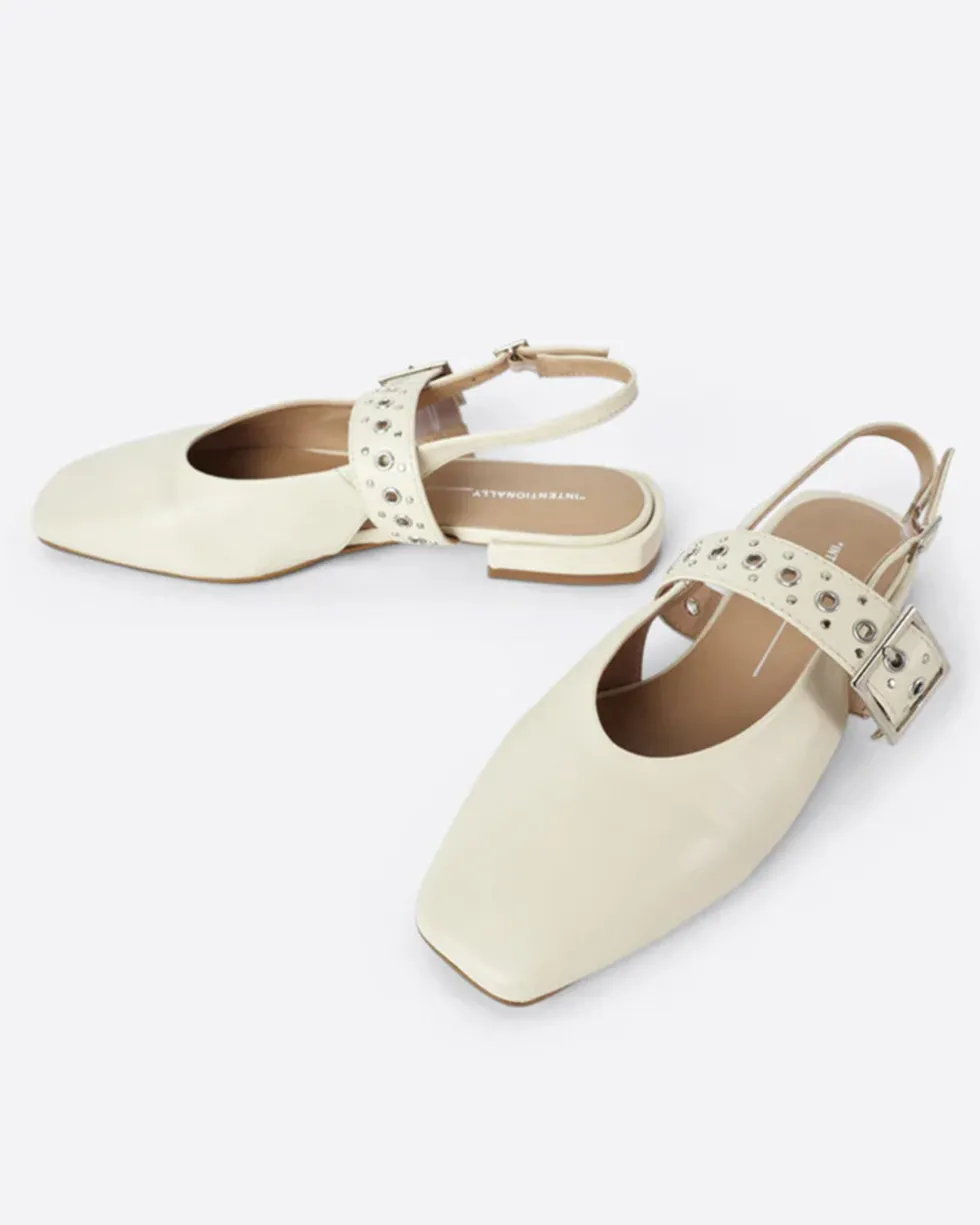 Pearl Slingback Ballet Flat - Creme