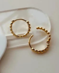 Pebble Hoops - Gold