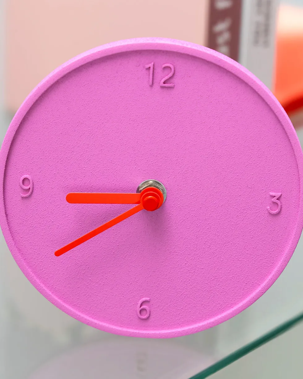 Pink Raw Round Clock