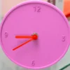 Pink Raw Round Clock
