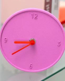 Pink Raw Round Clock