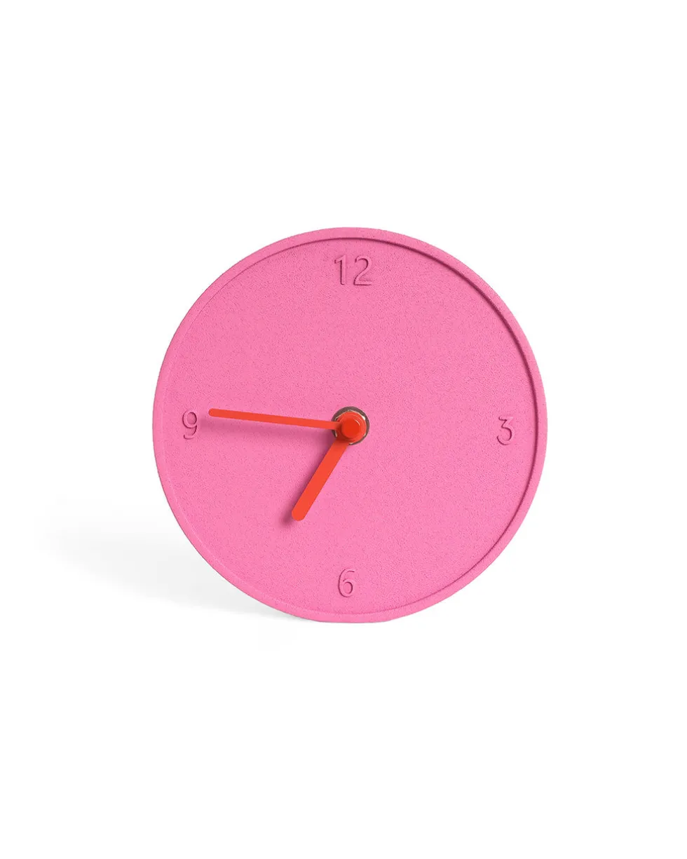 Pink Raw Round Clock