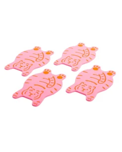 Pink Tiger Coasters - Set of 4
