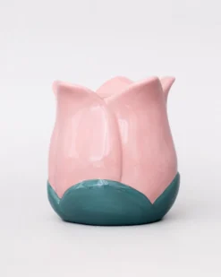 Pink Tulip Ceramic Pencil Cup