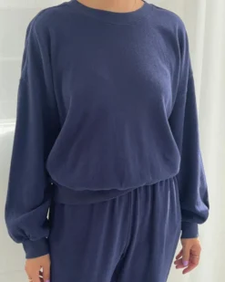 Pointelle Core Sweatshirt - Navy