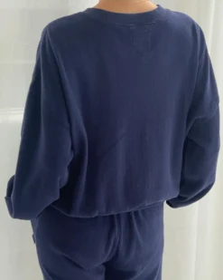 Pointelle Core Sweatshirt - Navy