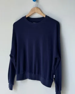 Pointelle Core Sweatshirt - Navy