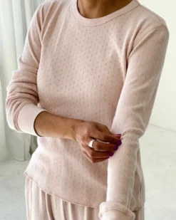 Pointelle Fundamental Tee - Baby Pink