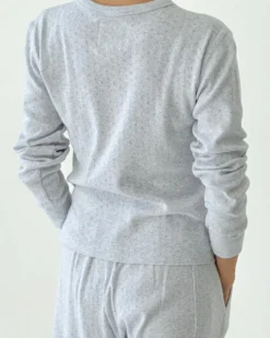 Pointelle Fundamental Tee - Icy Grey