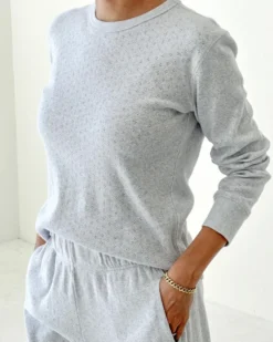 Pointelle Fundamental Tee - Icy Grey