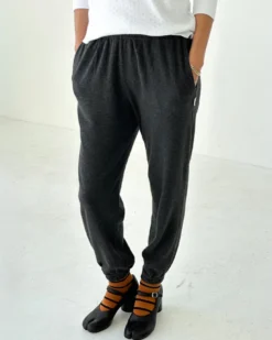 Pointelle Serene Jogger - Charcoal