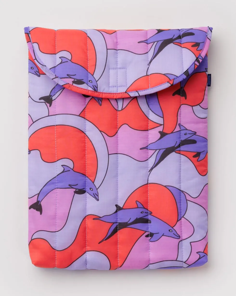 Puffy Laptop Sleeve 16" - Dolphins