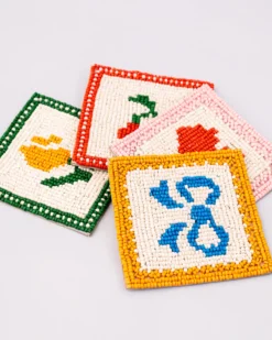 Quilt Beaded Coaster Set