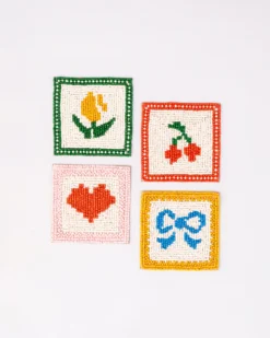 Quilt Beaded Coaster Set