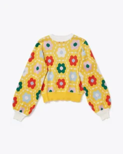 Quilted Balloon Sleeve Sweater