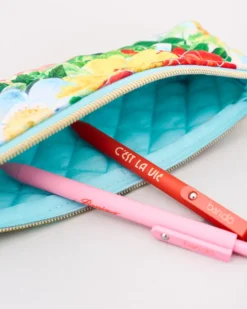 Quilted Pencil Pouch - Oil Paint Floral