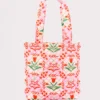 Quilted Tote - Pink Tile Floral