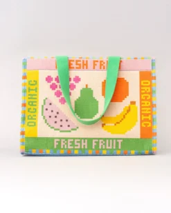 Rattan Market Bag - Fruit Tiles