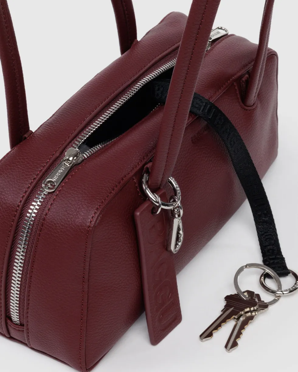 Recycled Leather Bowler Bag - Mahogany