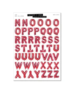 Red Balloon Letter Set - Letters & More Sticker Set