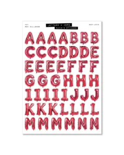 Red Balloon Letter Set - Letters & More Sticker Set