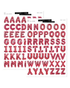 Red Balloon Letter Set - Letters & More Sticker Set