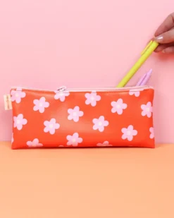 Red Daisy Dot Pixie Pouch