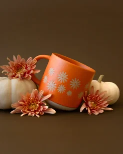 Retro Ceramic Mug - Pinwheel Flowers