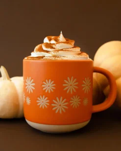 Retro Ceramic Mug - Pinwheel Flowers