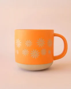 Retro Ceramic Mug - Pinwheel Flowers