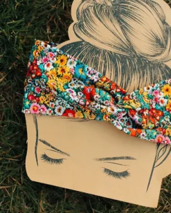 Retro Floral Twist Headband